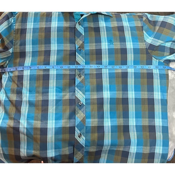 Penguin Mens Plaid Short Sleeve Button Up Casual Shirt - Picture 5 of 7